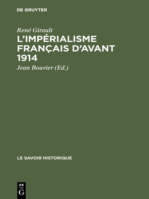 cover image of L'impérialisme français d'avant 1914